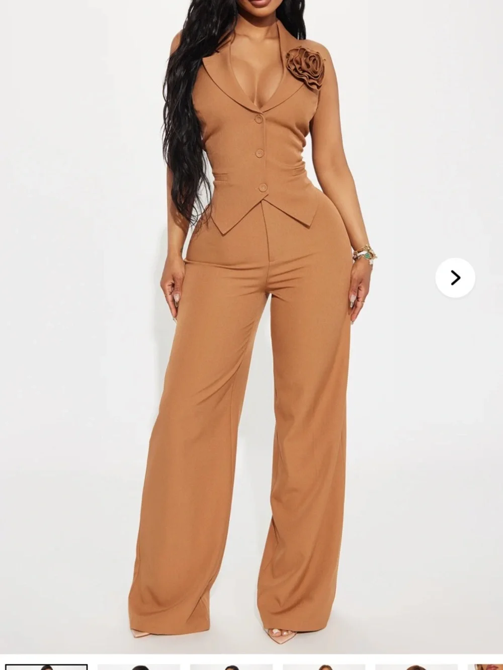 Elle pant set Taupe - Picture 3 of 11